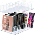 2Pcs Makeup Pallet Organizer,Acrylic Eyeshadow Palette Makeup Organizer,Clear Eyeshadow Palette Cosmetic Organizer,7 Sections Palette Organizer Makeup Holder for Bathroom Countertop Wallets Sunglasses