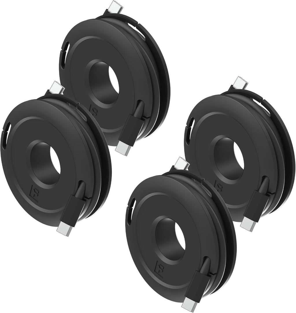 Side Winder Mini and Max Headphone, Earbud and Charging Cable Winder and Organizer Perfect for Wrapping Earbuds and Cords for Travel and Organization 4-Pack (Black, Max)