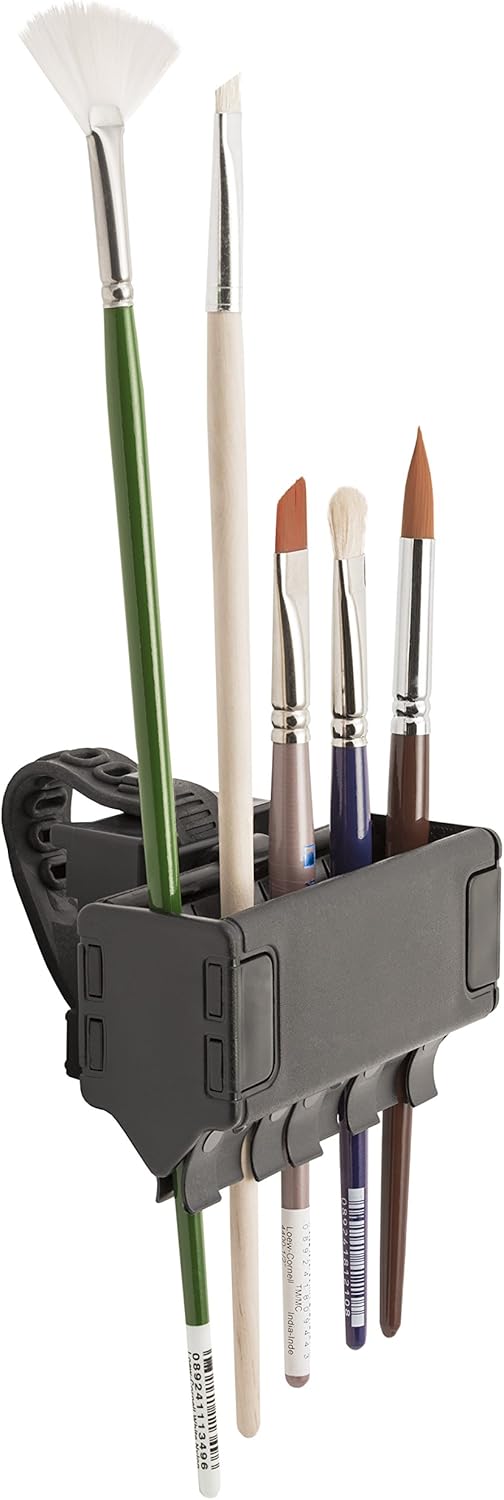 Easy To Use Products Brush Grip Paintbrush Holder and Drying Rack/Caddy, Painting Supplies (Black)