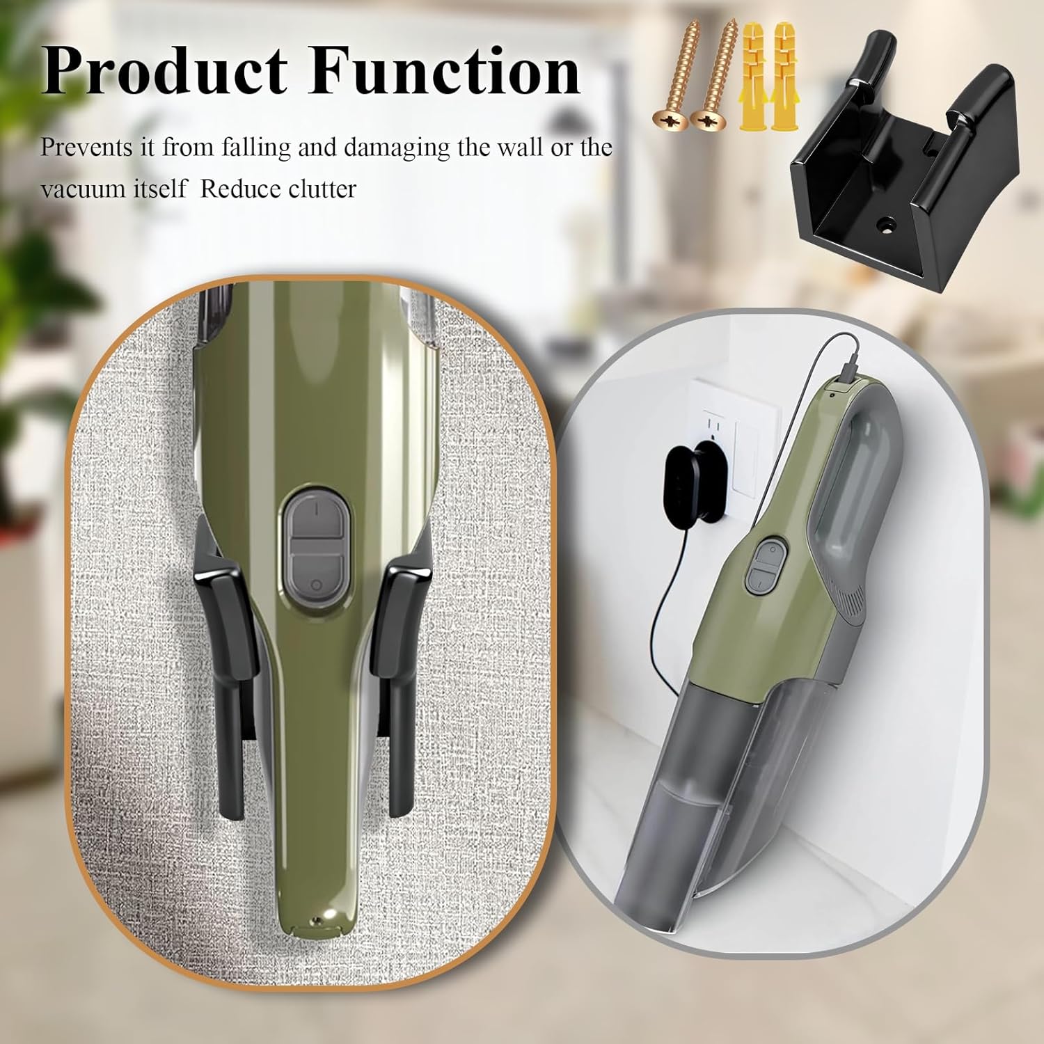 1 Pc Wall Mount Vacuum Holder/Docking Station/Cordless Organizer, Fit for Shark Ultra Cyclone Handheld Vacuum CH700, CH900, CH950 Series Models, W/Screws & Drywall Anchors, Save Space & Reduce Clutter