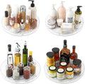 4 Pack Clear Lazy Susan Organizer, 11in Rotating Turntable Organizer, Cabinet Turntable Organizer, Rotating Lazy Susan for Kitchen, Fridge, Bathroom, Vanity Countertop