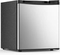 1.6 Cu.ft Mini Fridge with Freezer, Compact Refrigerator, Single Reversible Door, Ultra Quiet, Energy Efficient for Office, Dorm, Bedroom, Apartment, Silver