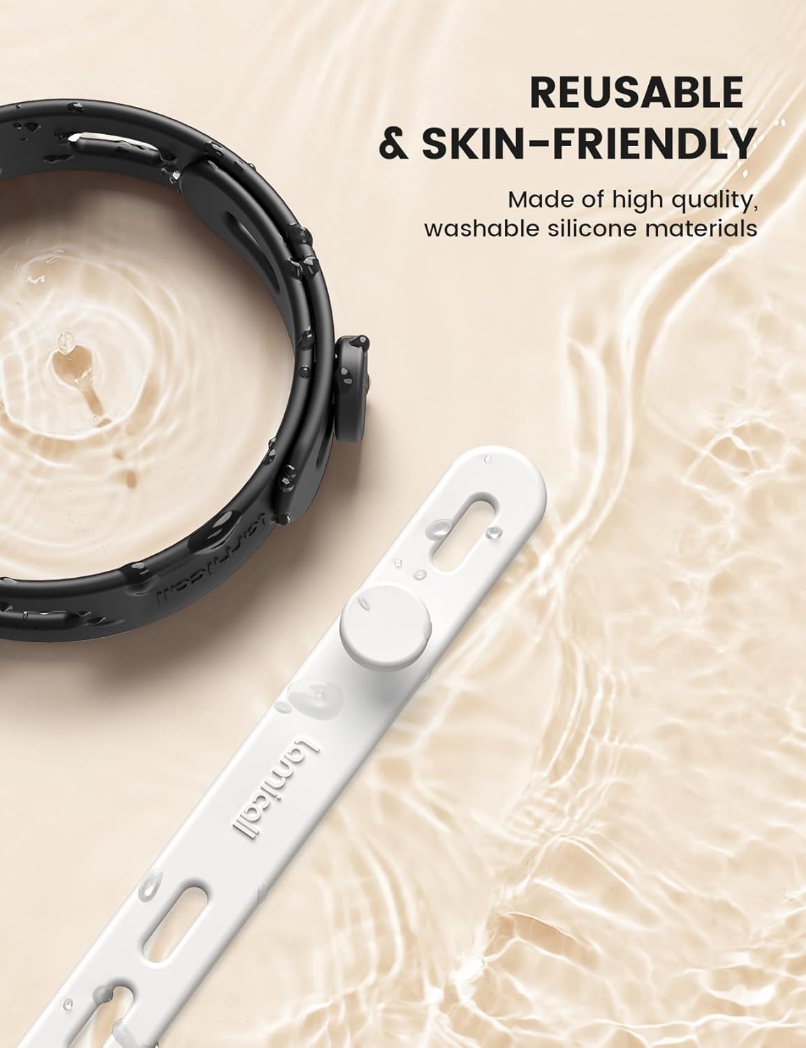 Lamicall 20Pack Silicone Cable Ties Cord Organizer - [4 Adjustable Holes] Multi Color Elastic Reusable Cord Wraps Management, Home Organizer Ties for Phone Charger Electrical Cable, Travel Essentials