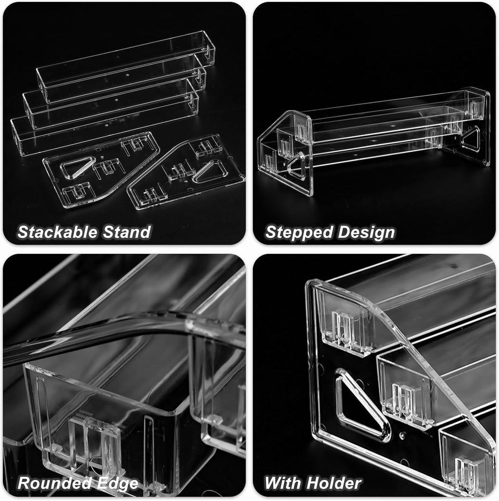 Nail Polish Organizer Clear Acrylic Eyeglasses Display Holder Essential Oil Storage Rack Makeup Stand Tray - 3 Layer