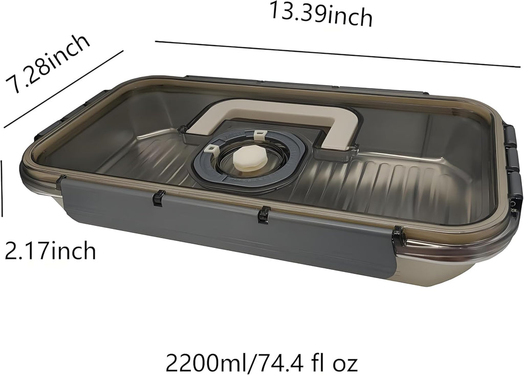 1Pack Large Size Bacon Container for Refrigerator & Deli Meat Container & Chease Keeper– 304SS Airtight Fridge Storage Box with Date Tracker, BPA-Free & Dishwasher Safe,Creamy White