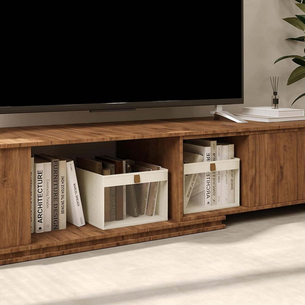 Linen Closet Organizers and Storage, Closet Storage Bins Basket Organizer, Foldable Organization Baskets with Mesh Window for Clothes Towels and Toys, 10.75" x 10.75" x 7.5", Beige, 4 pack