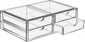 Sorbus Large Stackable Acrylic Drawers - 4 Clear Storage Drawers for Organizing Make up, Nail Polish, Hair Accessories, and Beauty Supplies - Makeup Organizer for Vanity, Bathroom Organizer Countertop