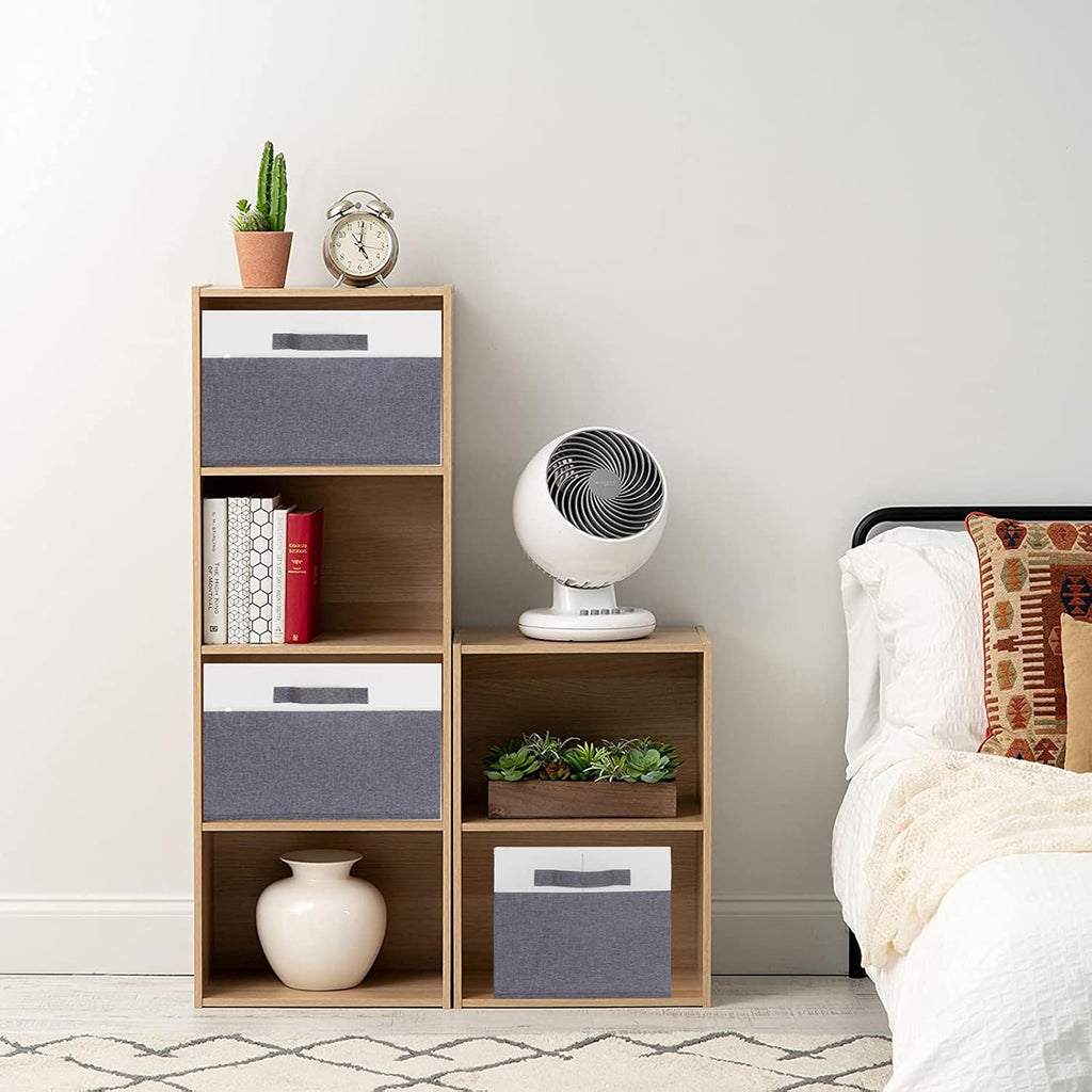 GhvyenntteS 6 Pack Fabric Storage Bins, 15x11x9.6 inch Closet Storage Bins for Shelves with 3 Handles, Foldable Storage Baskets for Shelves, Sturdy Closet Organizers and Storage