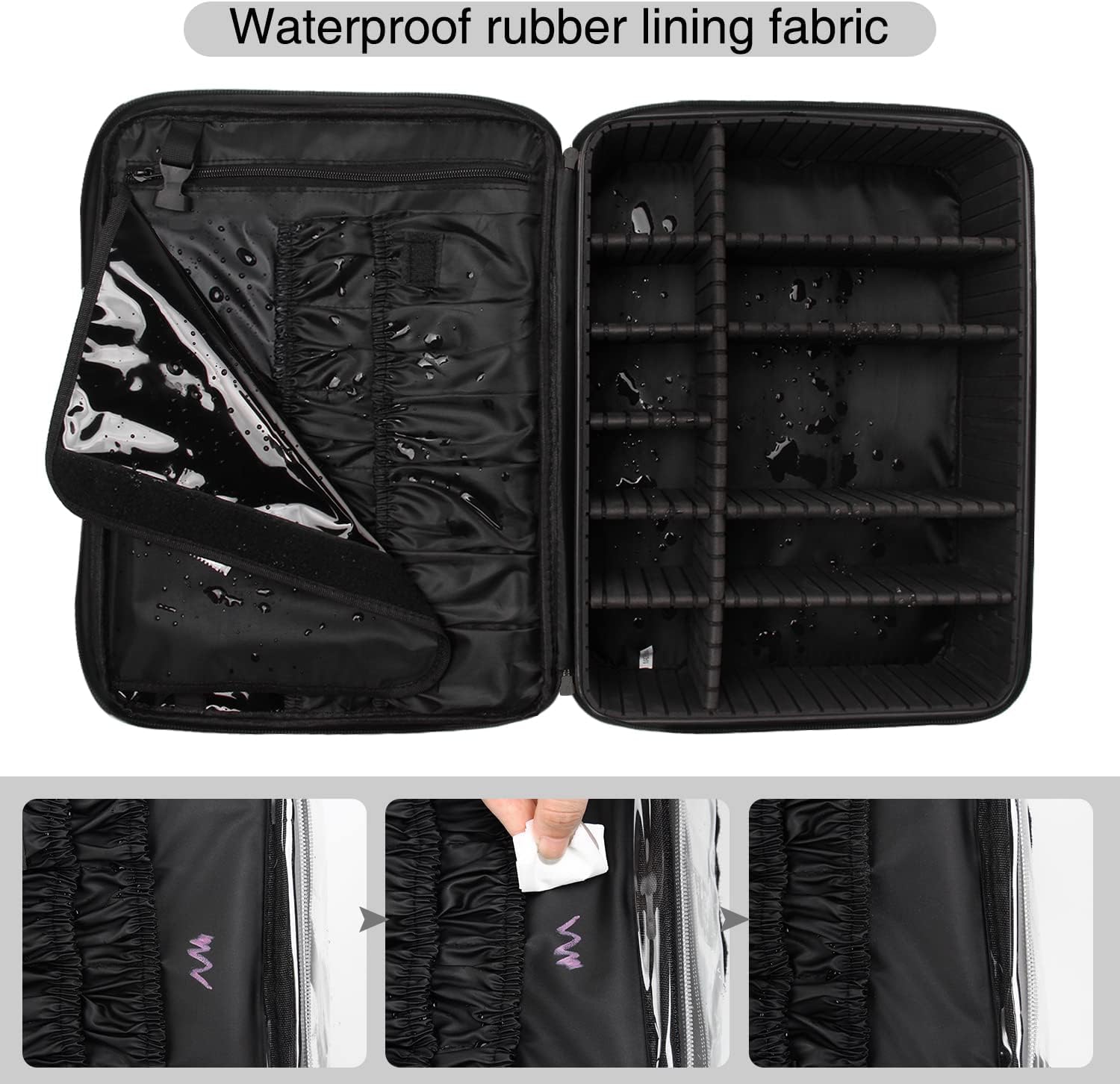 Extra-large Makeup Case, a Must for Double-layer Travel, a Storage Case for Professional Makeup Artists to Put Cosmetics, with Adjustable Partitions and Support
