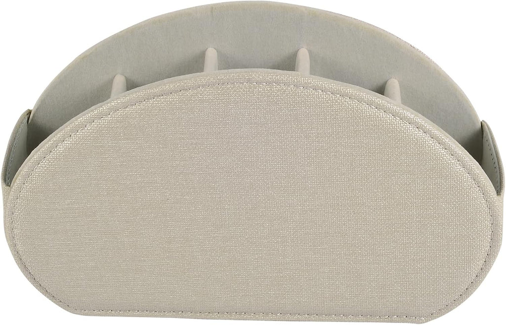 Remote Control Holder,TV Remote Caddy/Box with 5 Compartments,Bedside Table Organizer for Controller,Glasses,makeup brushes,jewelry and Media Player,Pen/Pencil Storage (Cream)