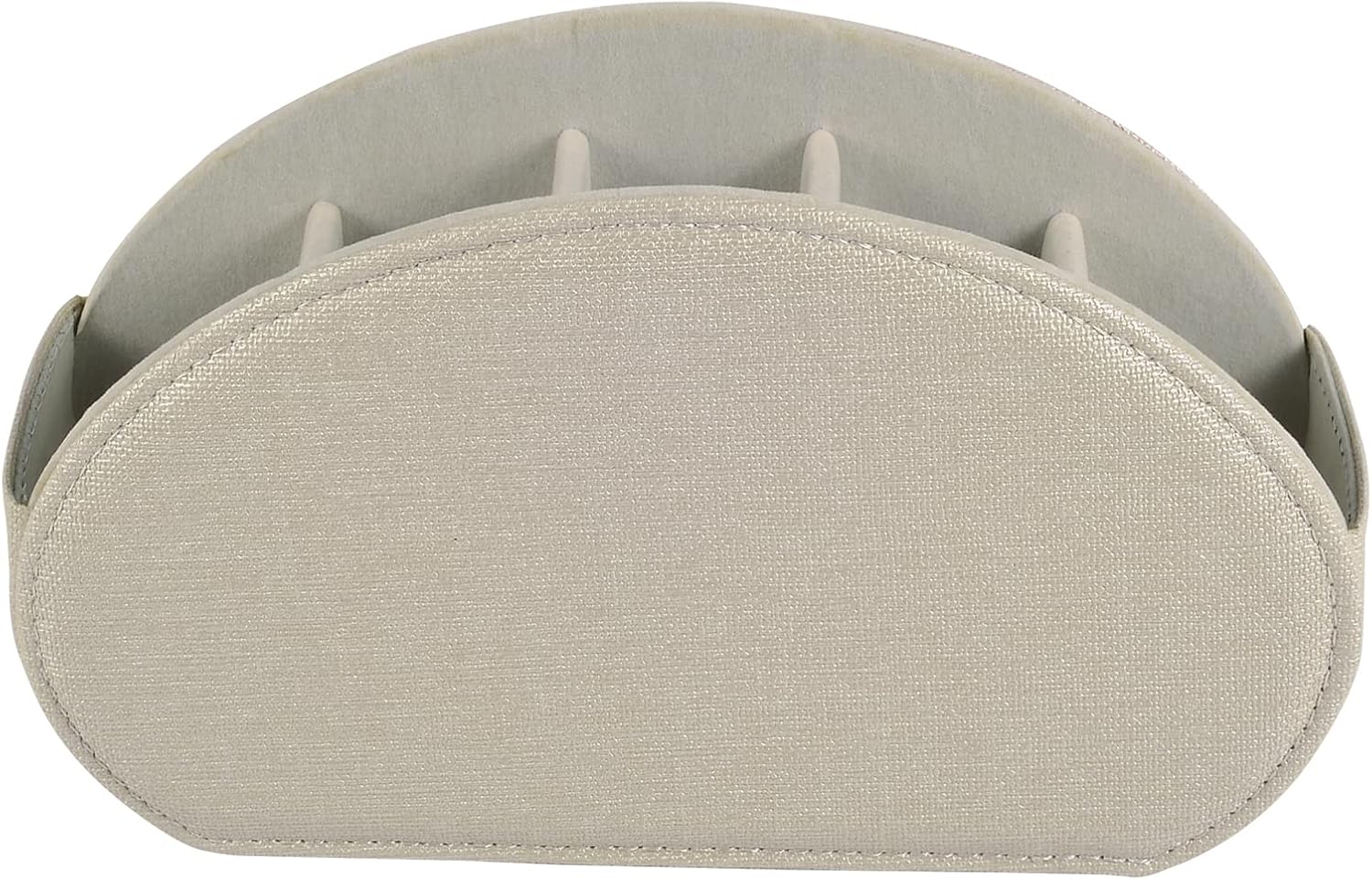 Remote Control Holder,TV Remote Caddy/Box with 5 Compartments,Bedside Table Organizer for Controller,Glasses,makeup brushes,jewelry and Media Player,Pen/Pencil Storage (Cream)