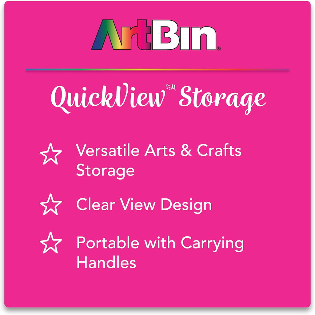 ArtBin 17 inch 8017AB Quick View Carrying Case, Portable Art & Craft Organizer with Handle, 1 Plastic Storage Case - 17" Standard Base Open Core