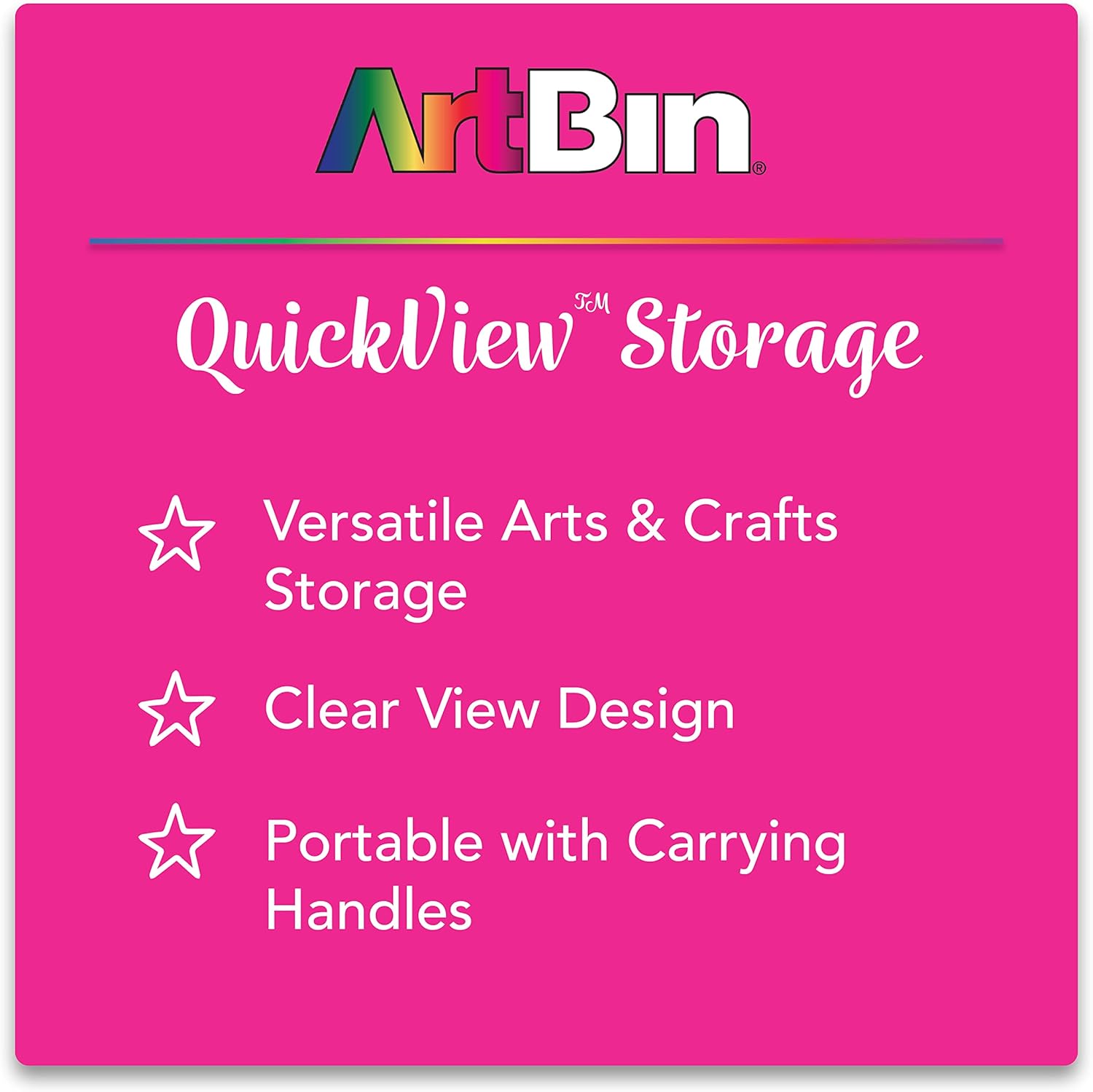 ArtBin 17 inch 8017AB Quick View Carrying Case, Portable Art & Craft Organizer with Handle, 1 Plastic Storage Case - 17" Standard Base Open Core