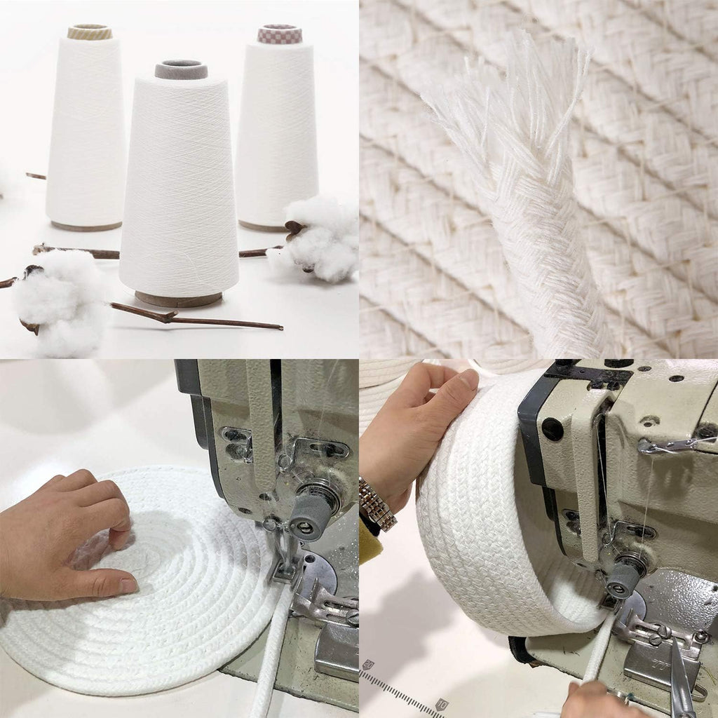 Sea Team Round Cotton Rope Storage Basket with Lid, Decorative Woven Storage Bin, Pot, Caddy, Organizer, Container for Snacks, Towels, Plants, 10 x 4.5 Inches (Small, Shallow, Yellow)