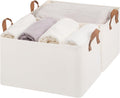 StorageWorks Fabric Storage Bins, Extra Large Storage Baskets for Shelves, Closet Organizers and Storage Bins with Metal Frame, Handles, Jumbo, Natural Color, 2-Pack