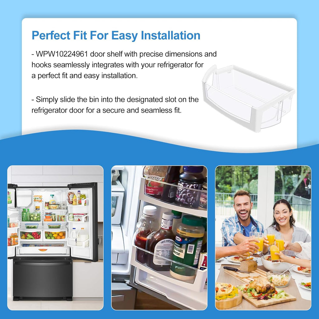 [2 Pack] Upgraded WPW10224961 W10224961 Refrigerator Door Shelf Bin Compatible with Whirlpool Maytag Refrigerator Door Shelf WRX735SDBM00 WRF555SDFZ00 WRF555SDH WRF555SDFZ PS11750660 Fridge Bin Right