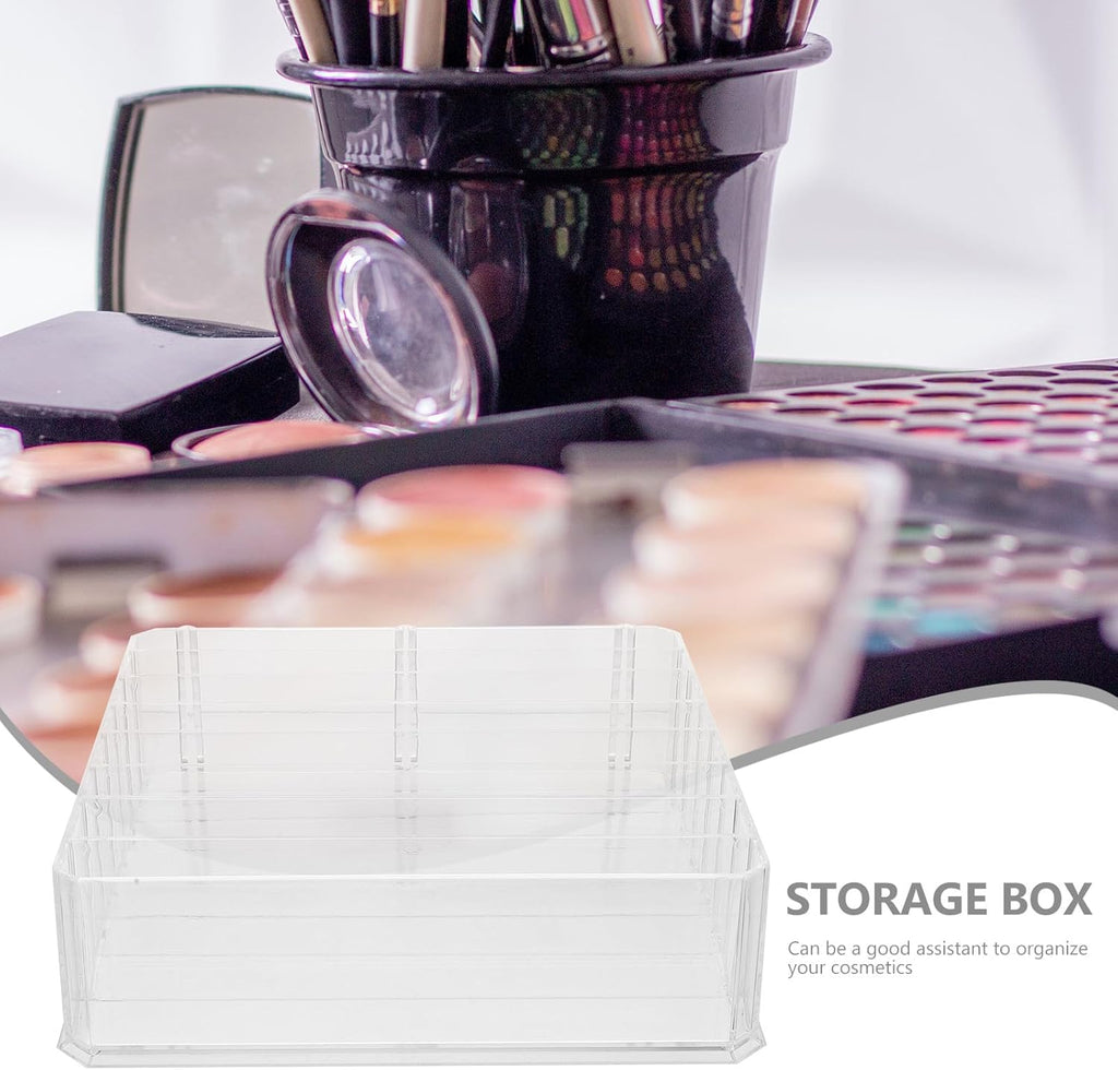 BESPORTBLE Cosmetics Palettes Storage Box with Compartments Makeup Organizer Stand for Eyeshadow Palettes Blush Lipstick Holder and Stylish Makeup Case for Vanity Counter
