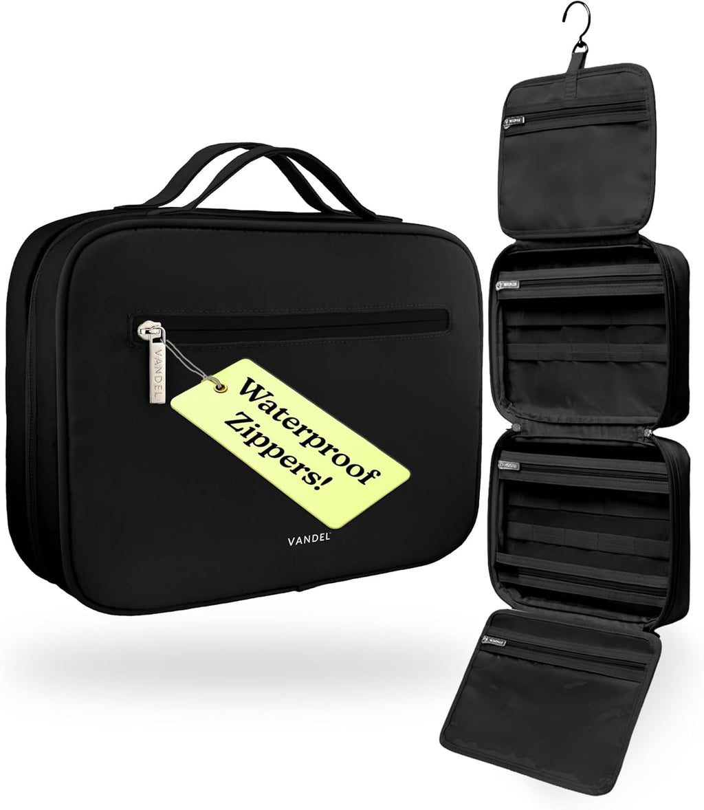 VANDEL Waterproof Hanging Toiletry Bag for Travelling, Hanging Makeup Organizer Bag, Cosmetic Travel Bags for Women Travel Toiletry Bags, Makeup Case Toiletries Organizer Hygiene Bathroom Shower Caddy