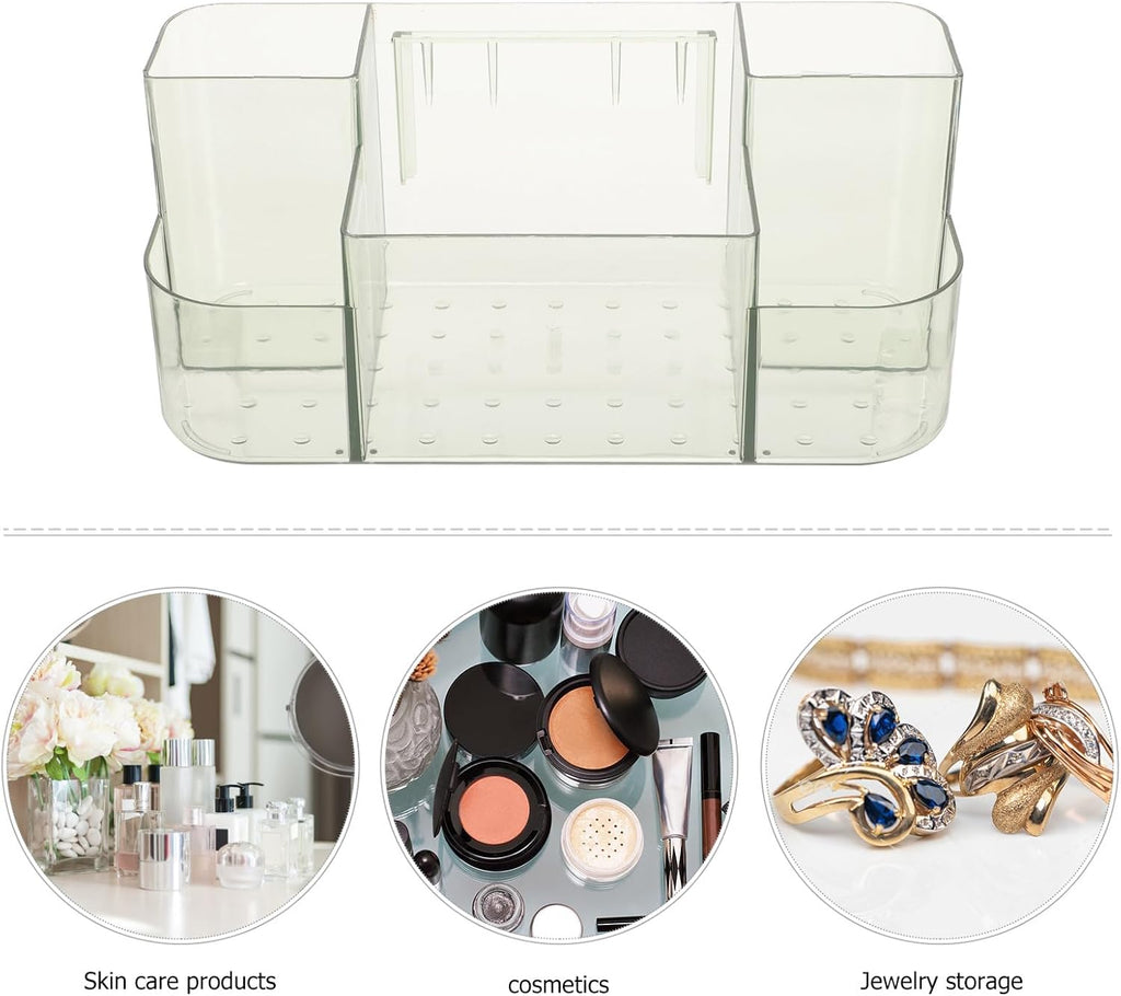 Wall-mounted Cosmetic Organizer Box Hanging Holder for Makeup Tools Storage Space-saving Multifunctional Makeup Storage Box for Bathroom and Living Adhesive Design