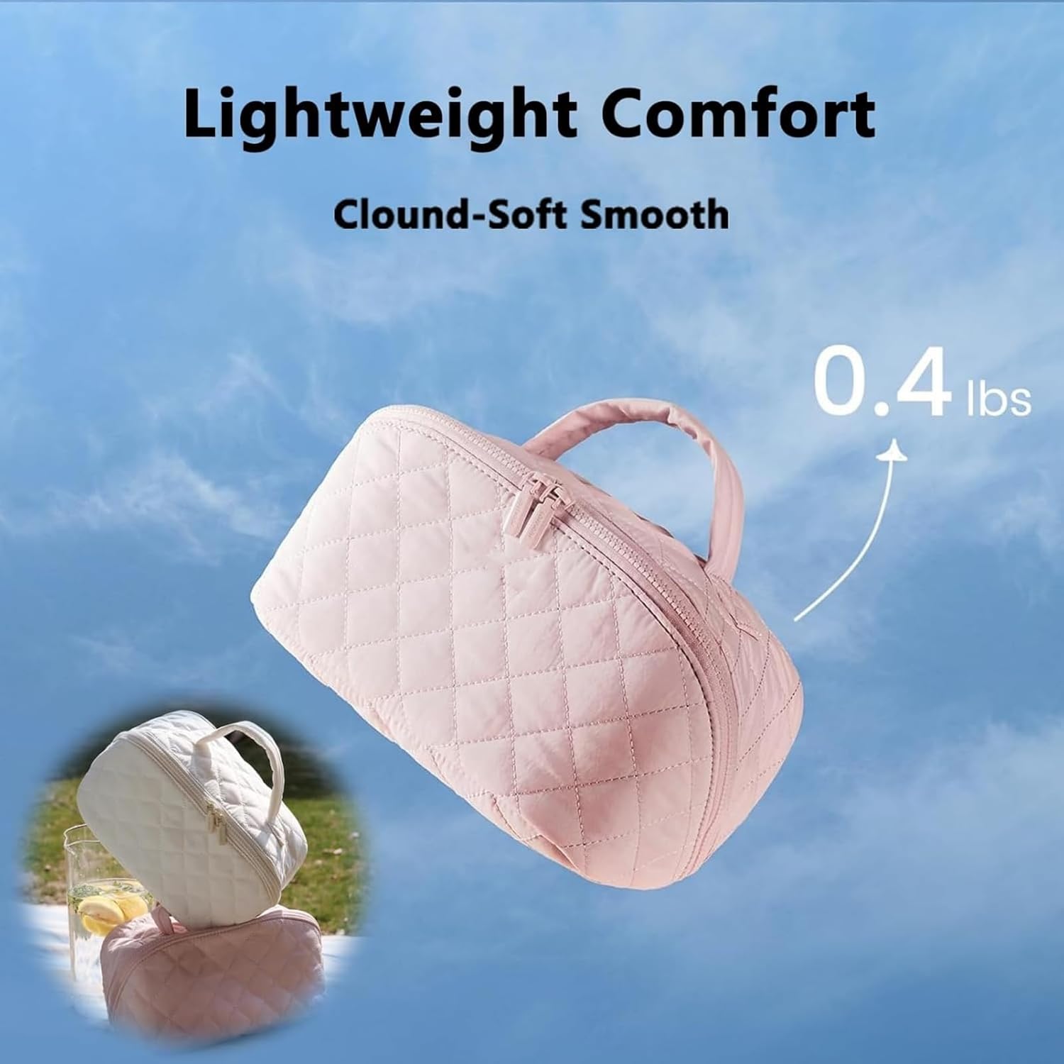 Travel Makeup Bag, Wide Open Expandable Lay-Flat Cosmetic Case, Padded Organizer for Toiletries & Brushes Large Capacity with Compartments