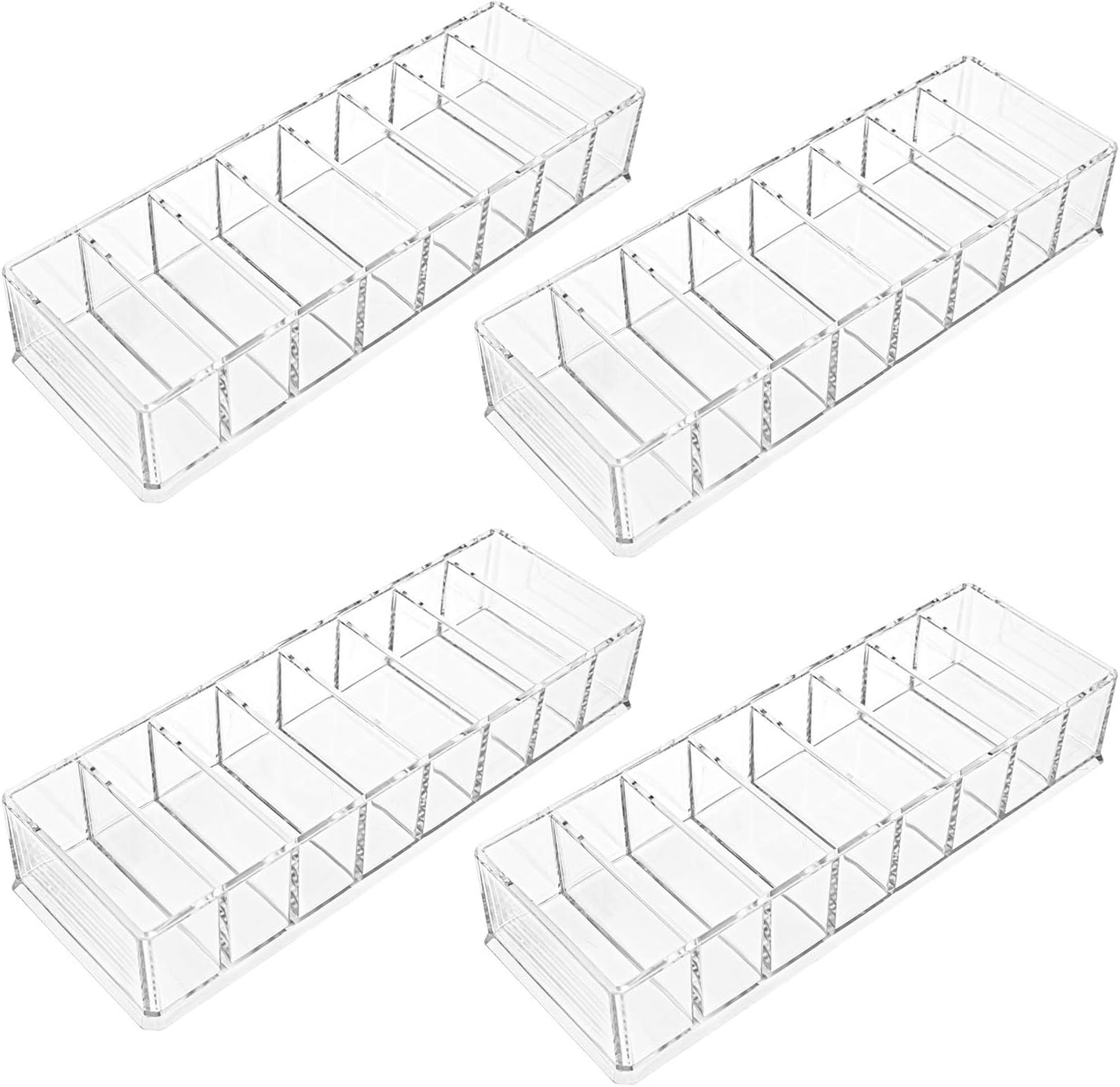 Foraineam 4 Pack Acrylic Compact Organizer Cosmetics Beauty Care Powder Holder Blushes Highlighters Eyeshadow Makeup Organizer