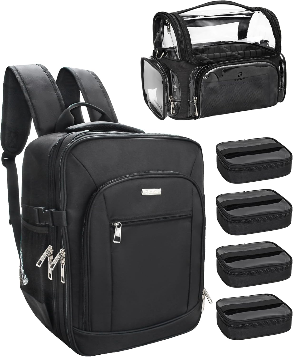 TANTO Makeup Backpack Extra Large Cosmetic Bags Professional Makeup Artist Bag Travel Train Case Storage Organizer Double-Layer Cosmetic Case with 4 Pouch and Brush Organizer