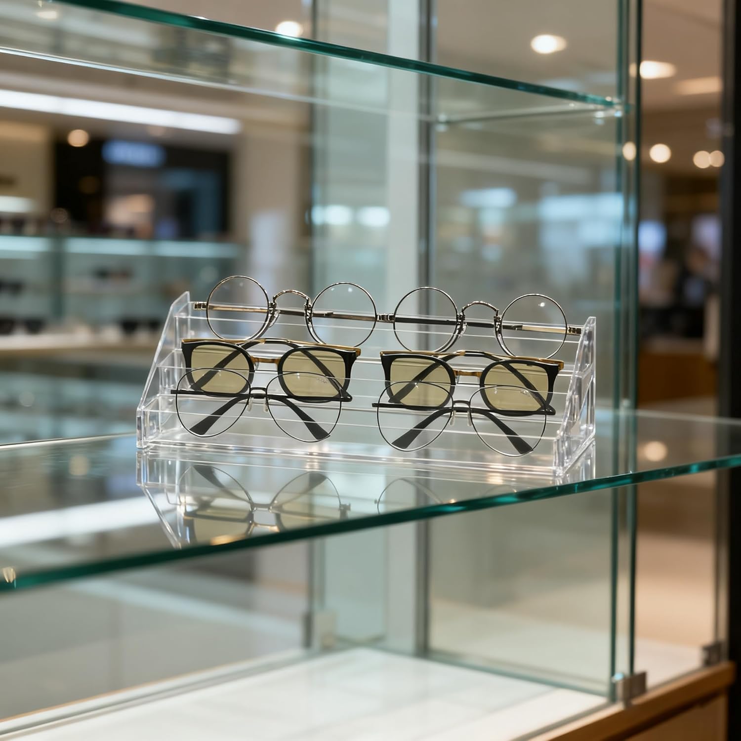 Sunglasses Organizer - Clear Eyeglasses Display - Eyeglasses Storage - Essential Oils Holder- Nail Polish Organizer(3 Layer)