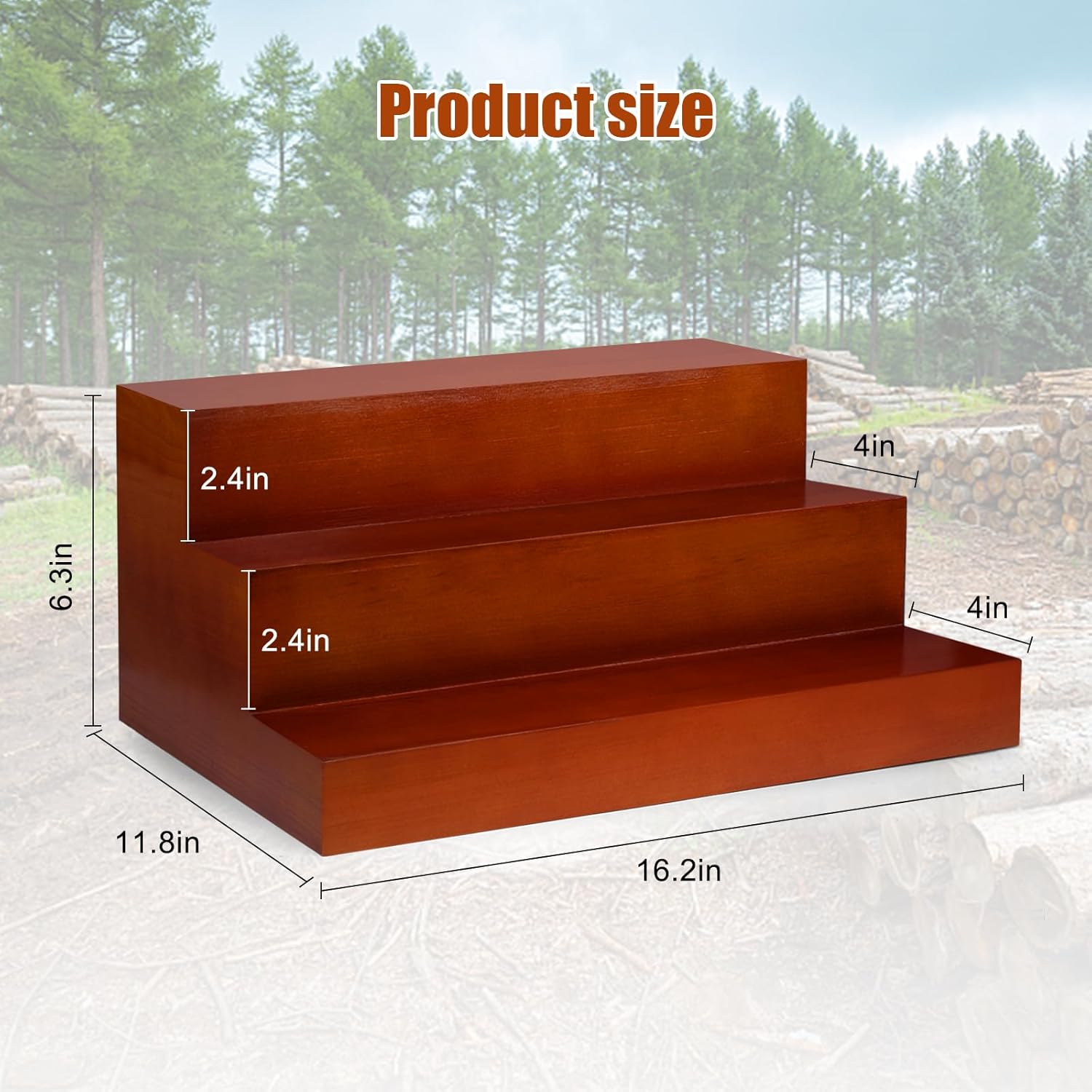 Liquor Bar Bottle Display Shelf, 3 Tier Solid Wood Liquor Bottle Stand, Bar Liquor Shelves for Home, Bar, Kitchen