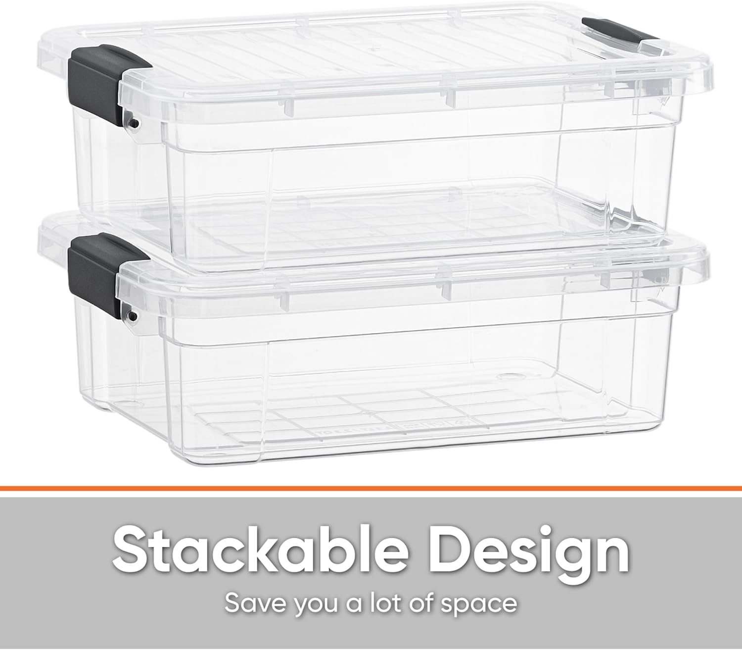 Superio Storage Bins with Lids- 8 Pack, 7.4 Qt Clear Boxes for Organizing, Stackable Plastic Containers- BPA Free, Non-Toxic, Odor Free, Organizer for Home, Office, Dorm
