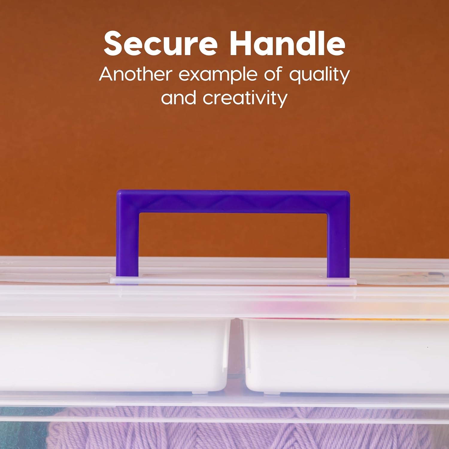 IRIS USA 9 Qt. Plastic Craft Storage Container Bins with Lids, 1 Pack, Small Art & Office Supply Organizer Tote, Sensory Bins & Boxes for Home & University, Latchable, Stackable, Portable, Clear