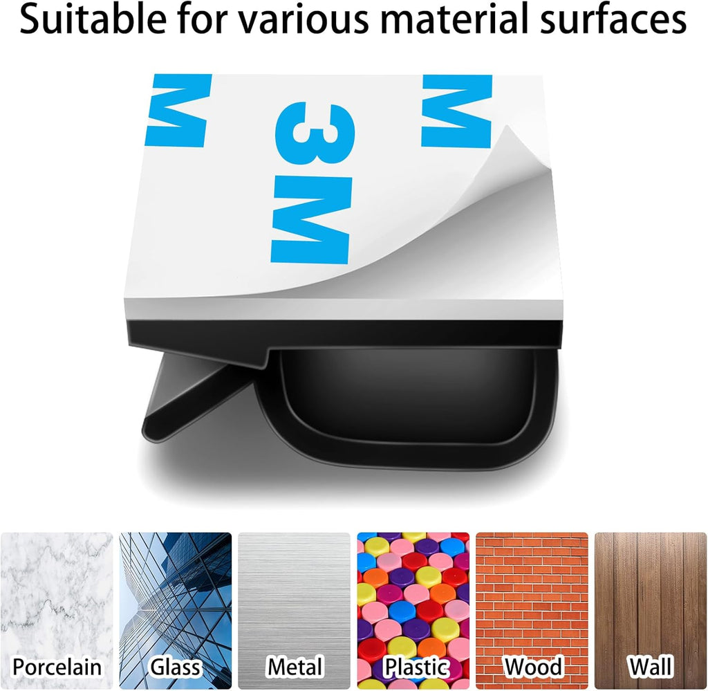 100 Pcs Cable Clips, Adhesive Cable Organizer Cord Holder Wire Clip Wire Management Self Adhesive Hooks Wire Holder for Office, Home, Black