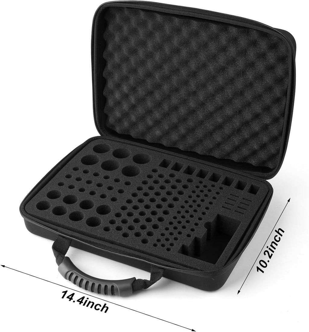 Hard Battery Organizer Storage Box, Battery Organizer Carrying Case Bag Holder Holds 148 Batteries AA AAA C D 9V - with Battery Tester BT-168 (Batteries are Not Included)