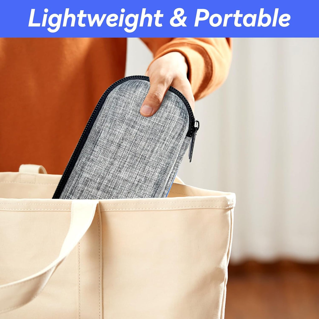 Insulin Cooler Travel Case with 2 Ice Packs, Portable Medication Diabetic Cooler Organizer Bag for Daily Life and Trip Use, Grey (Grey, Hard Case)