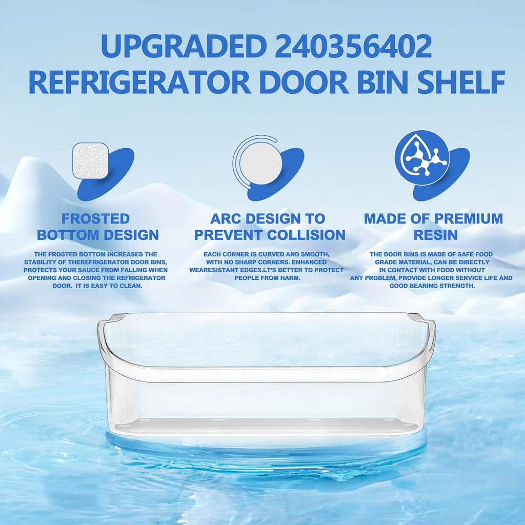 UPGRADE 240356402 Refrigerator Door Bin Replacement Part, Compatible with Frigidaire Refrigerator Door Shelf LFSS2612TF0 FFSS2615TS0 FGHS2631PF4A FGHS2655PF LGUS2642LF1 LFSS2612TE0 Door Bin(2-Pack)