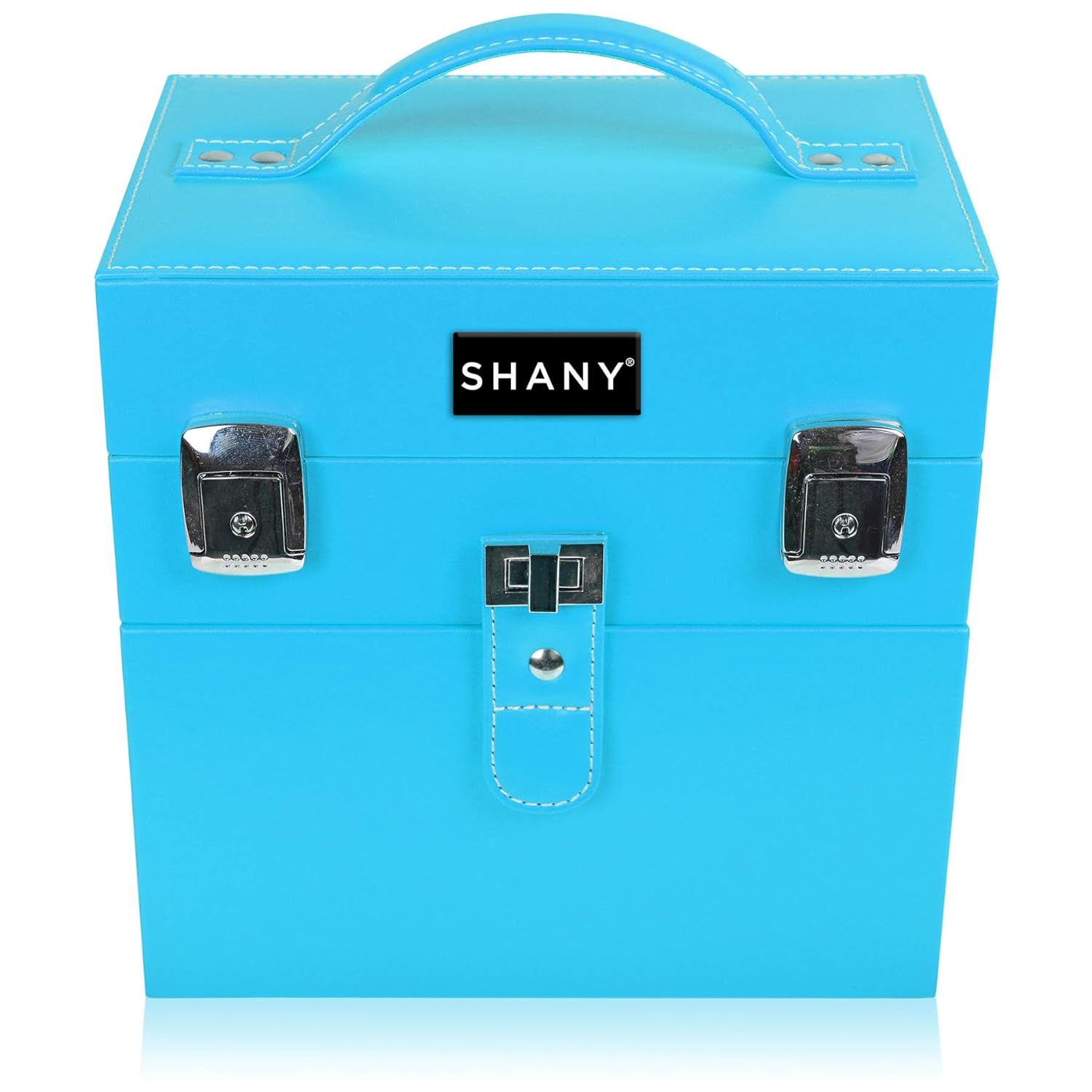 SHANY Color Matters - Makeup Travel Case Nail Accessories Organizer and Makeup Train Case - Makeup Storage Box - Vicious Blue