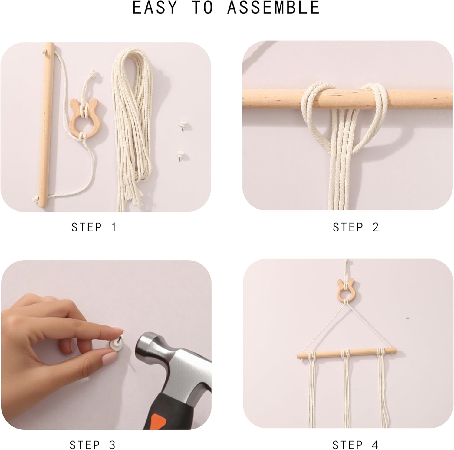 Macrame Hair Clips Organizer, Wall Hanging Hair Accessories Holder and Storage for Women and Girls, Claw Clip Hanger Home Decor