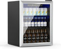 1.6 Cubic Feet Mini Fridge, 70 Can Freestanding Beverage Refrigerator with Glass Front Door for Soda, Beer Under Counter Small Refrigerator with Adjustable Shelves and Digital Display(Silver)
