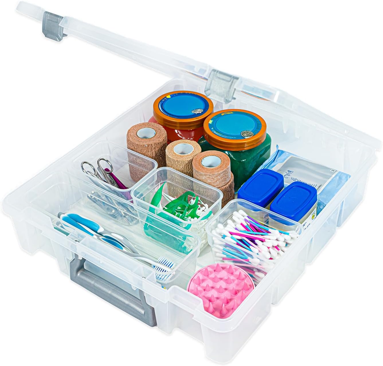 Best Kept Bathroom Cabinet Organizer | Plastic | Hair Product | Baby Bottle Storage | Food Containers | Open Core, 1 Pack