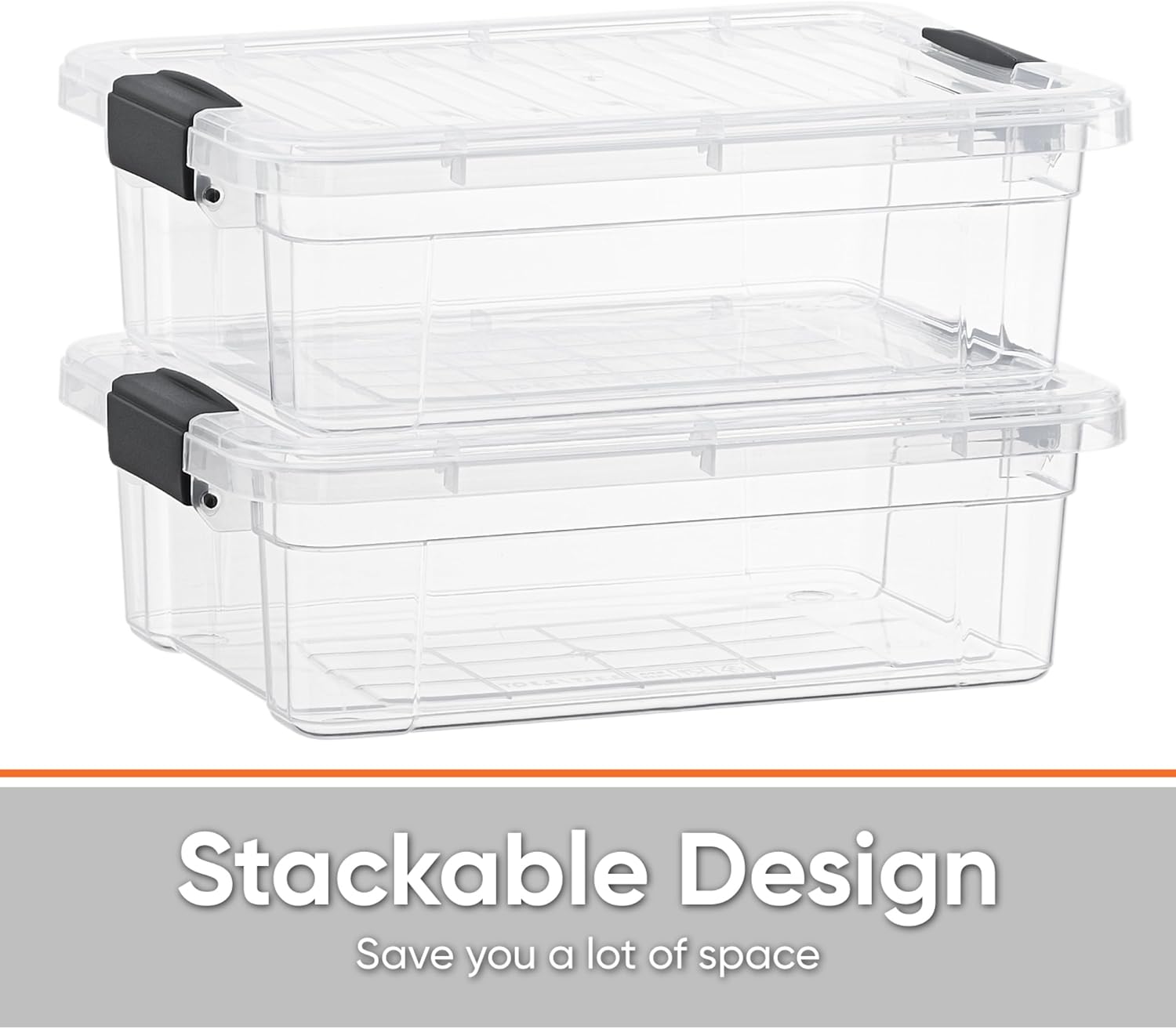 Superio Storage Bins with Lids- 8 Pack, 6.6 Qt Clear Boxes for Organizing, Stackable Plastic Containers- BPA Free, Non-Toxic, Odor Free, Organizer for Home, Office, Dorm