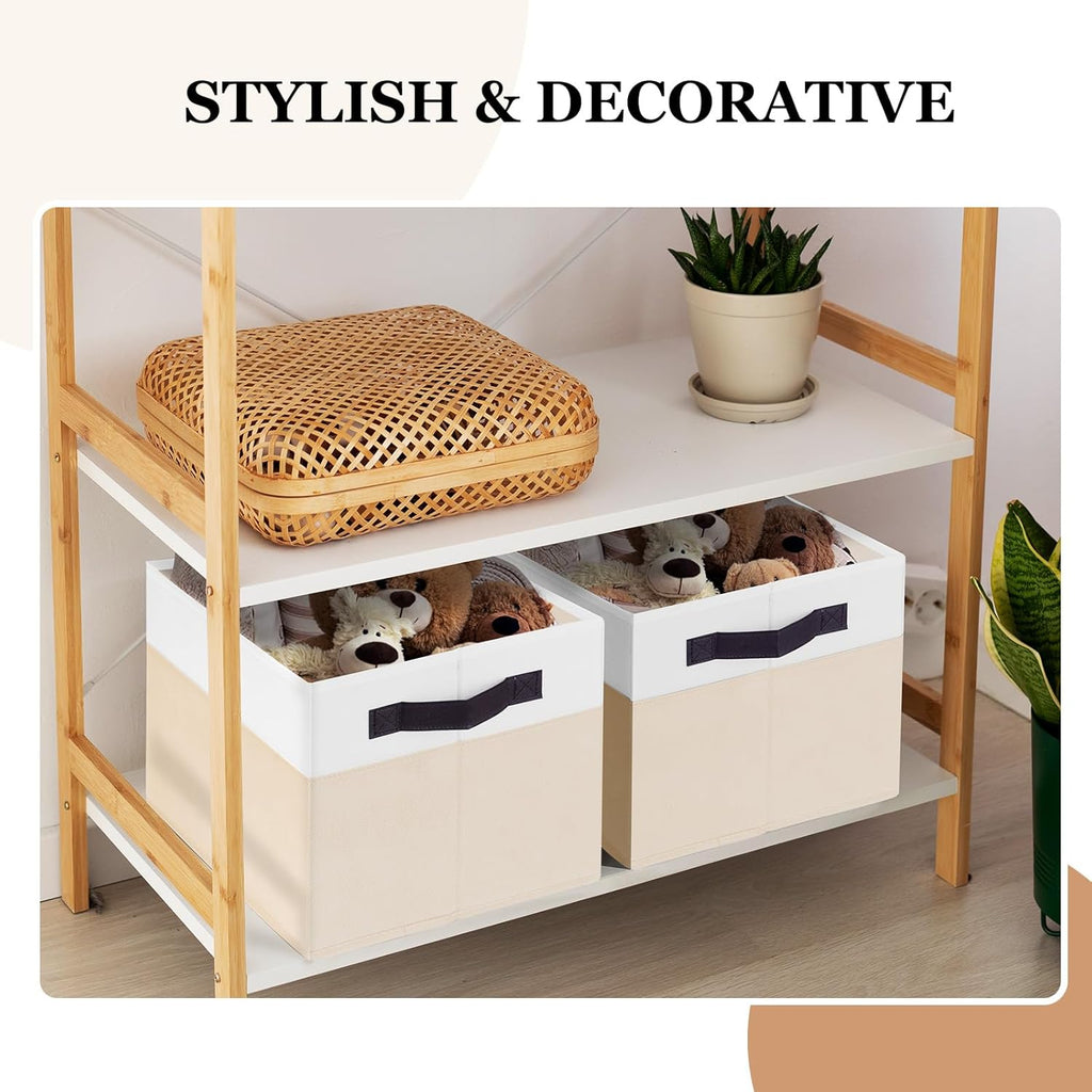 Criusia 6 Pack Large Toy Box Chest, Collapsible Sturdy Toy Storage Organizer Bins Baskets for Kids, Boys, Girls, Nursery, Playroom, Shelf Baskets for Lego Puzzle Balls, Game Organizer (14L*10W*9.5H)