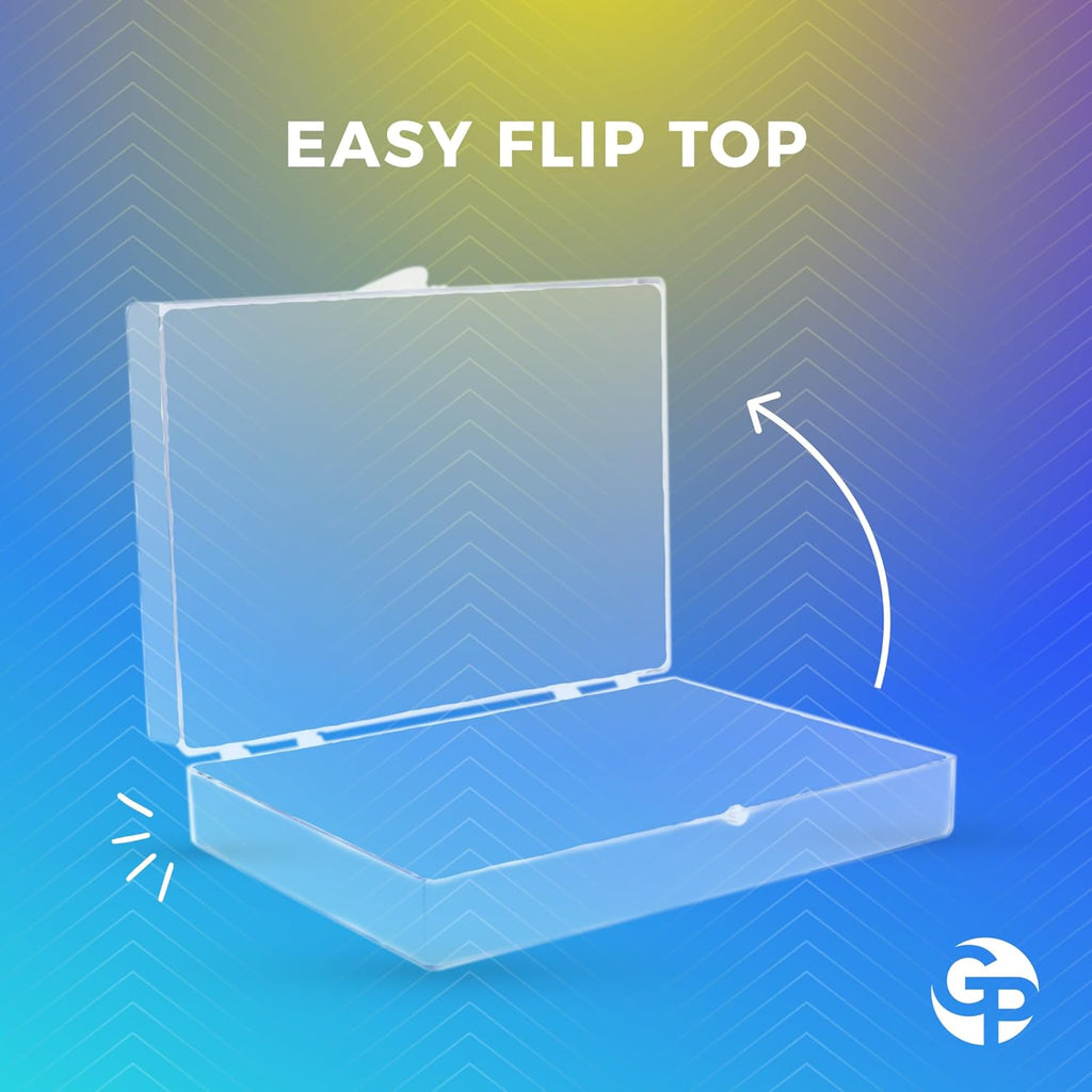 4-Pack Clear Hinged Plastic Containers, Keepsake Storage Boxes, 7"L x 5"W x 1.75"H, Made in USA, Plastic Display Case, Bead Storage or Craft Organizers and Storage Container