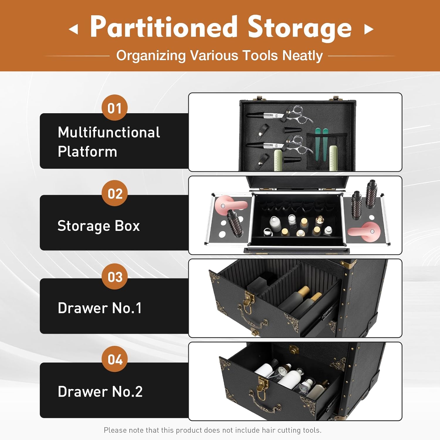 Cosmetic Train Case,Makeup Organizer Travel Case with Multiple Compartments,Rolling Makeup Case,Makeup Train Case,Professional Makeup Case with Wheels for Make-up Artists,55Lbs Load-Bearing