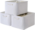TheWarmHome Organization and Storage Basket for Shelves - Extra Jumbo 3 Pack 20.5x15.8x13.8 inch Cube Storage Bins for Toy Closet Box Home Organizer Gift (White)
