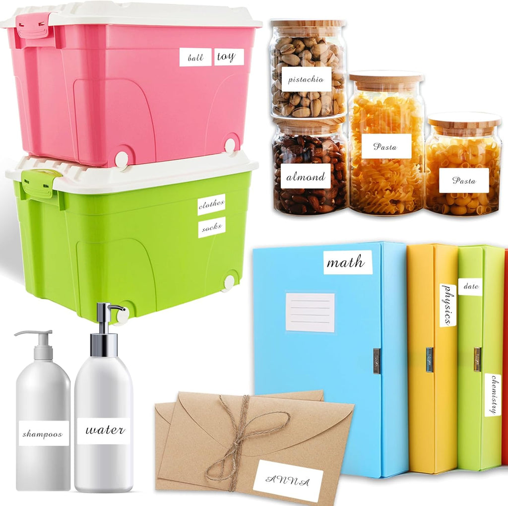 1"×2" Inch Removable Blank Freezer Labels,Water/Oil/Tear Resistant/Ink Won't Smudge No Residue (378 pcs,1 Bag)