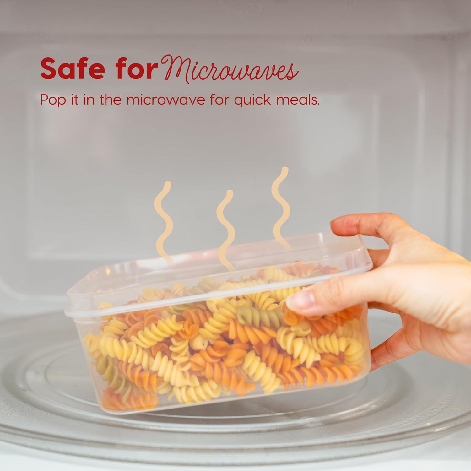 IRIS USA Meal Prep Containers, 44 PC, 12oz + 45oz Combo Set, 22 Food Storage Containers With Lids, To Go Lunch Plastic Food Storage Food Prep, Microwave Dishwasher Freezer Safe, BPA Free, Clear/Red