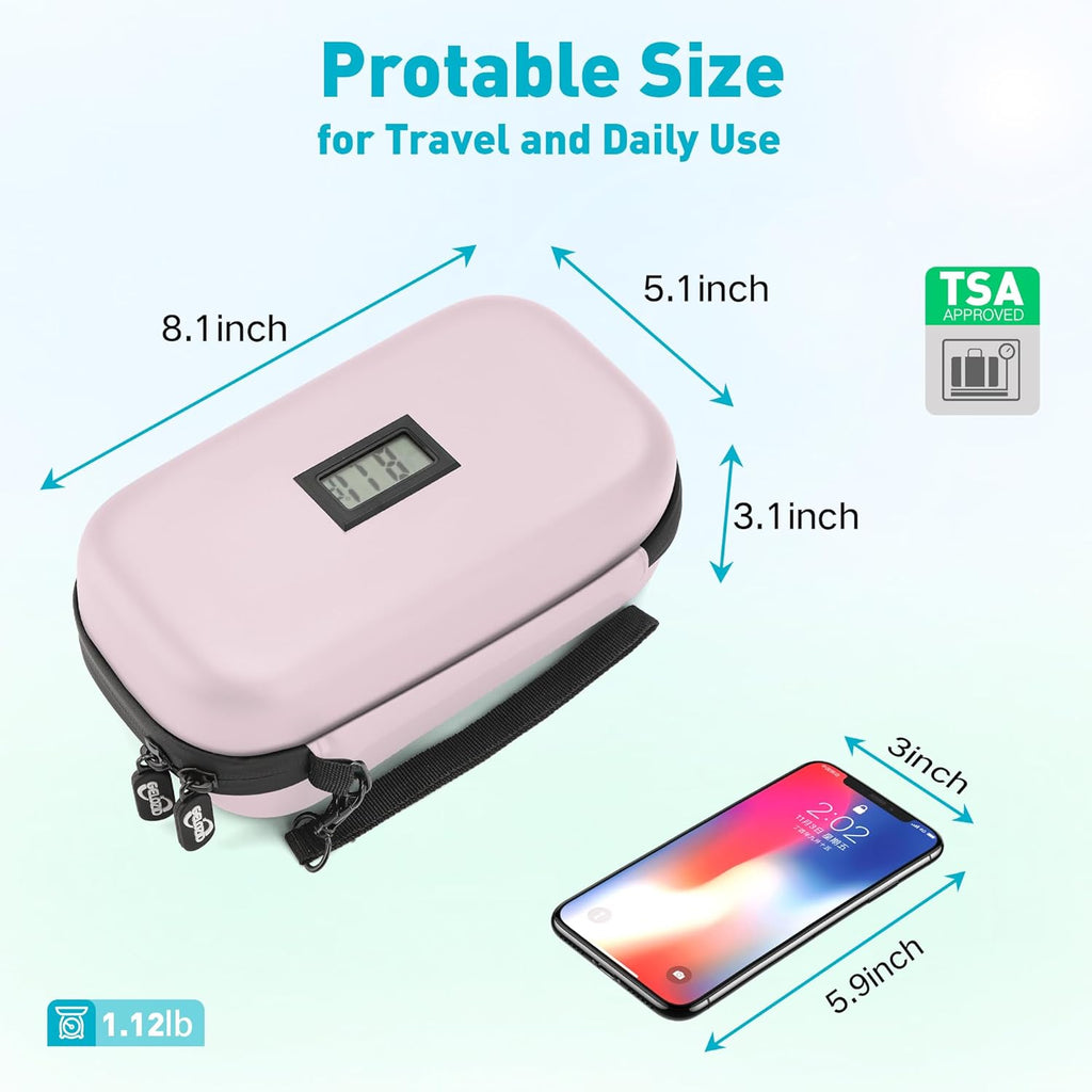 Insulin Cooler Travel Case Diabetic Medication Insulated Cool Organizer with 2 Reusable Ice Packs for Insulin Pen and Other Diabetic Supplies, for the Daily Life and Trip, Pink Color