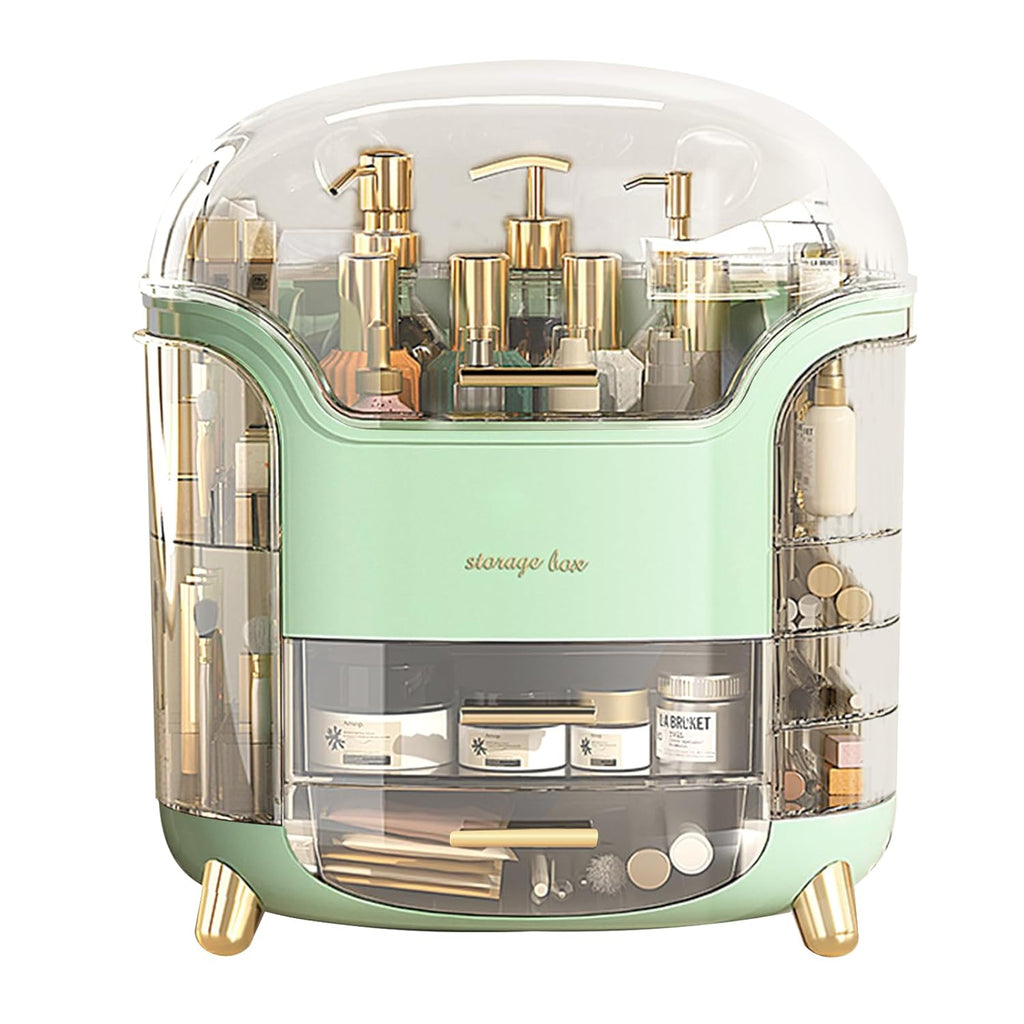 Makeup Organizer & Skincare Organizers, Cosmetic Organizer Box for Countertop with Lid & Drawers, Make Up Storage Organizer with Waterproof & Dustproof Cover, Birthday Gifts for Vanity Women Girls