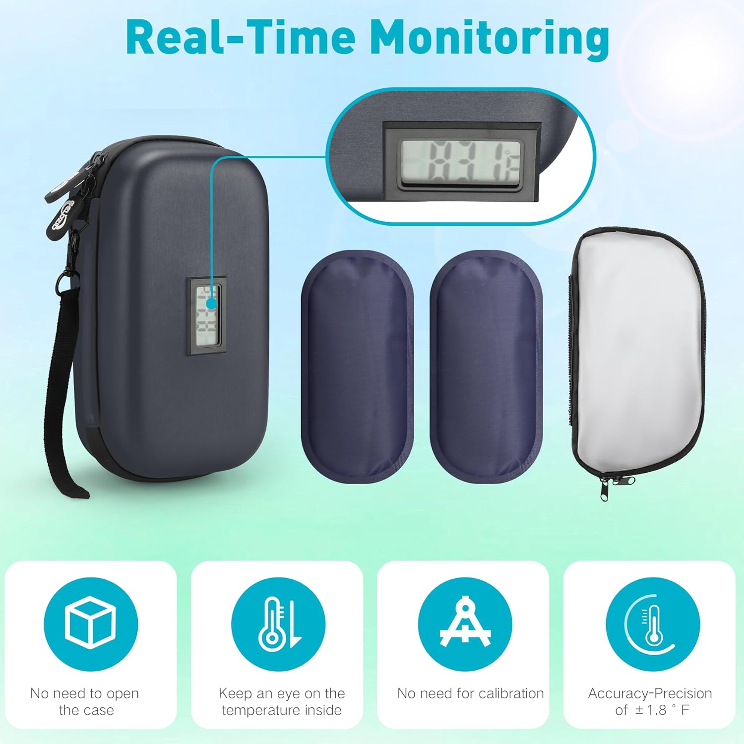 Insulin Cooler Travel Case Diabetic Medication Insulated Cool Organizer with 2 Reusable Ice Packs for Insulin Pen and Other Diabetic Supplies, for the Daily Life and Trip, Pink Color