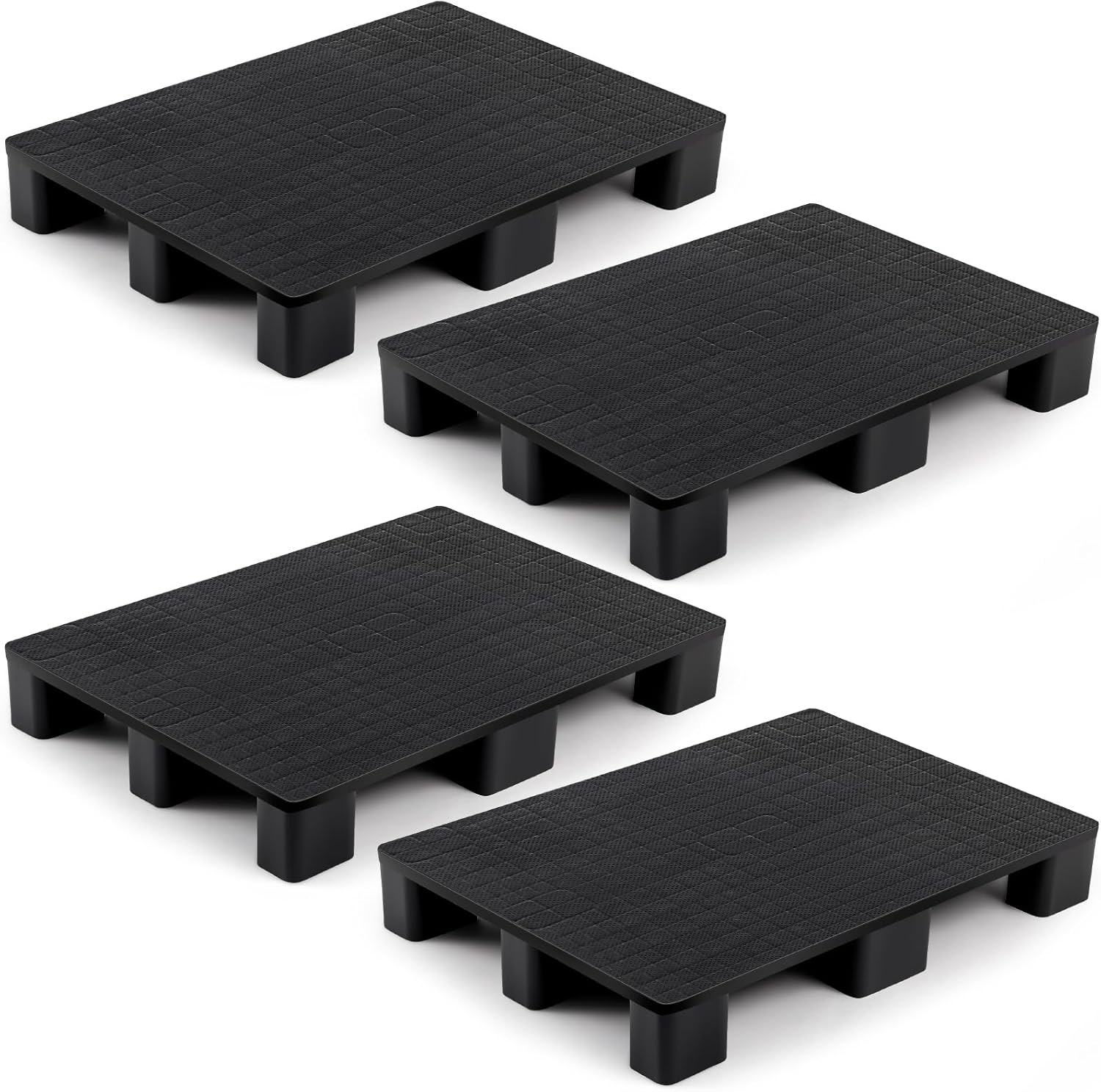 1 Pcs Plastic Pallet for Basement Storage Easy Stack Lightweight Floor Pallet Display Flooring Room Supermarket Christmas, Support up to 2000 Lbs (31.5'' L X 24'' W X 4.7'' H,Black)