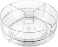 Lazy Susan Organizer, 9 inch Rotating Storage Organizer with 4 Removable-Bins,Turntable Organizer for Fridge, Kitchen, Vanity, Cabinet